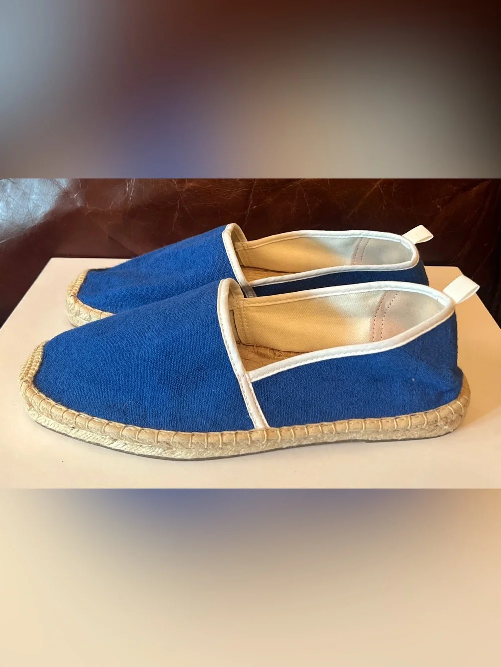 Soludos Mens Original French Blue White Terry Espadrille Shoes Sz 8-8.5 New